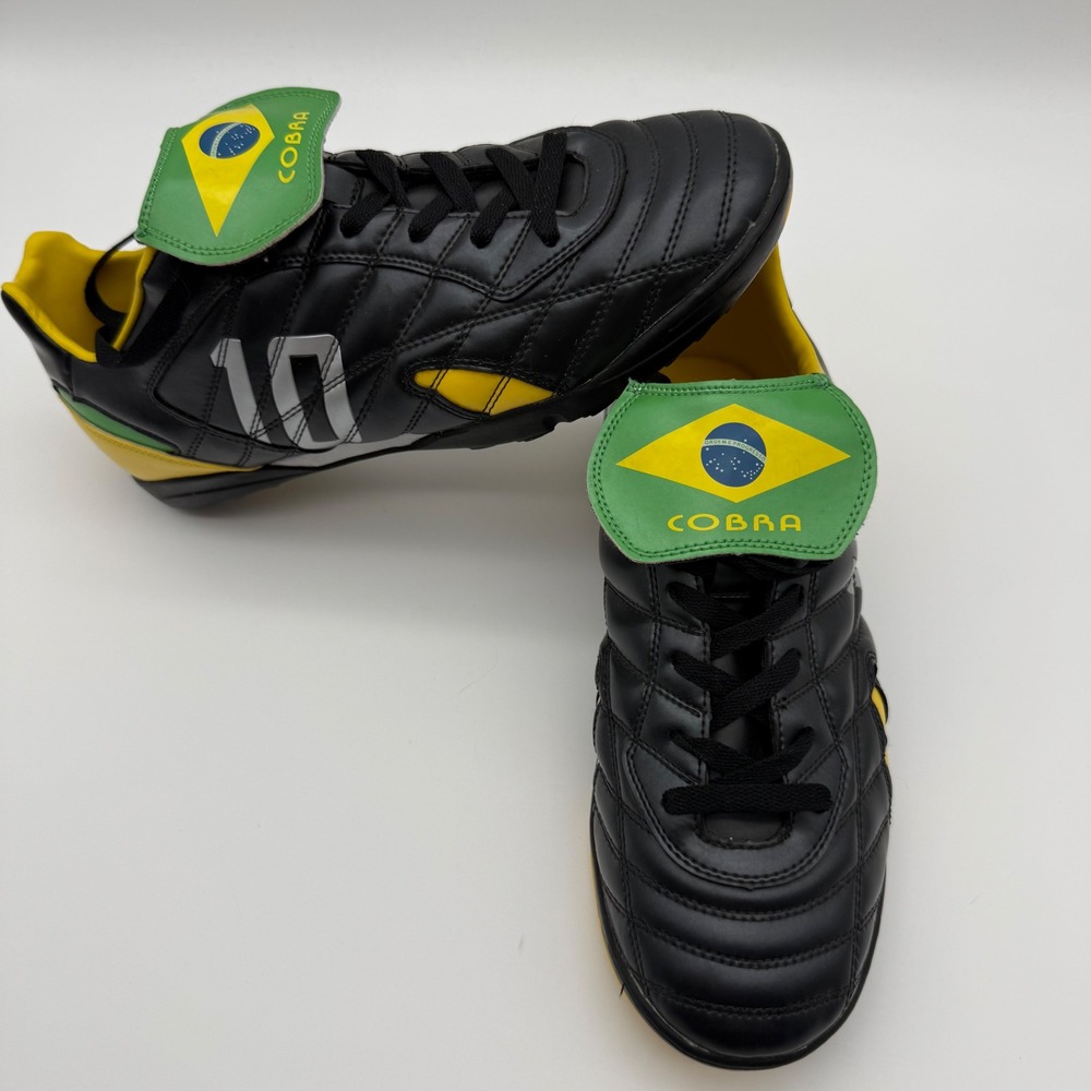 Cobra Brazil 2010 Turf Soccer Shoes US 13 EUR 43 Rare Black Yellow Green
